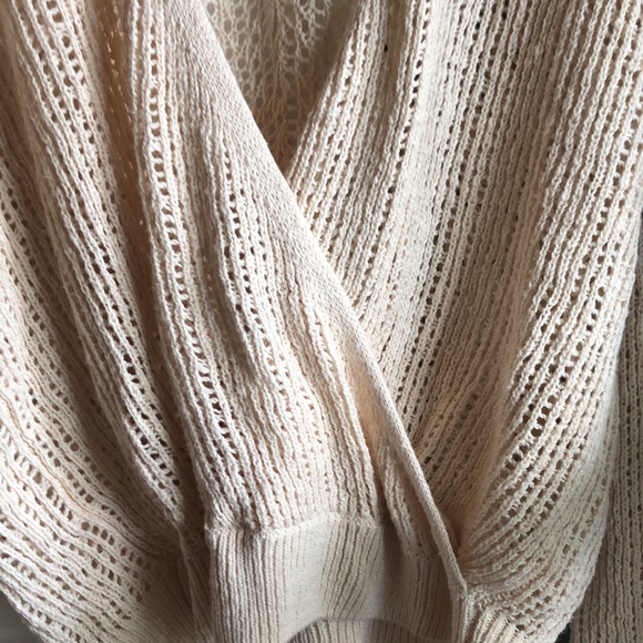 Billabong Sweet Bliss Cream Crochet Cross Front Sweater - Picture 6 of 7